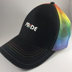 Pride Rainbow Gradient Black Baseball cap hat